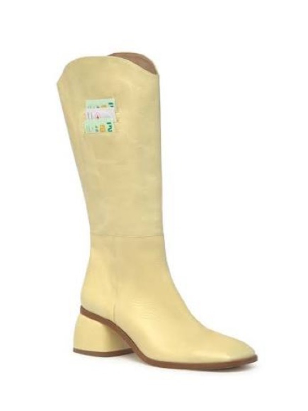 RARE Paloma Wool Margot butter Yellow Knee-High Leather Block Heel Western Boots